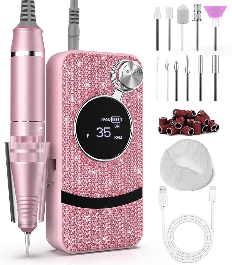 buways Professional Electric Cordless Nail Drill File with 11 Nail Drill Bits, 35000RPM DIY Glitter e Filer for Nails Kit Machine for Acrylic Nails Gel Polishing for Manicure Salon Home - Image 1